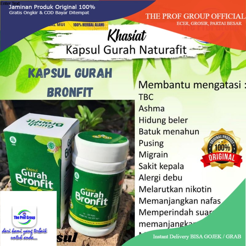 Jual Kapsul Gurah Bronfit Naturafit Kapsul Mengatasi Batuk Berdahak Flu Tbc Masalah