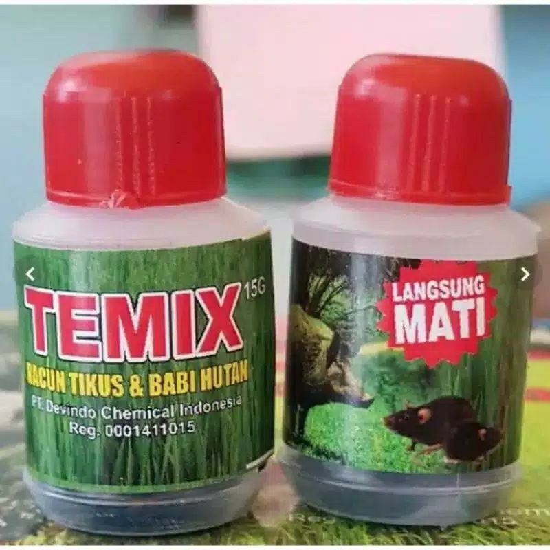Jual Temix Racun Tikus Dan Babi Hutan 15g Isi 50 Botol Original Ampuh ...