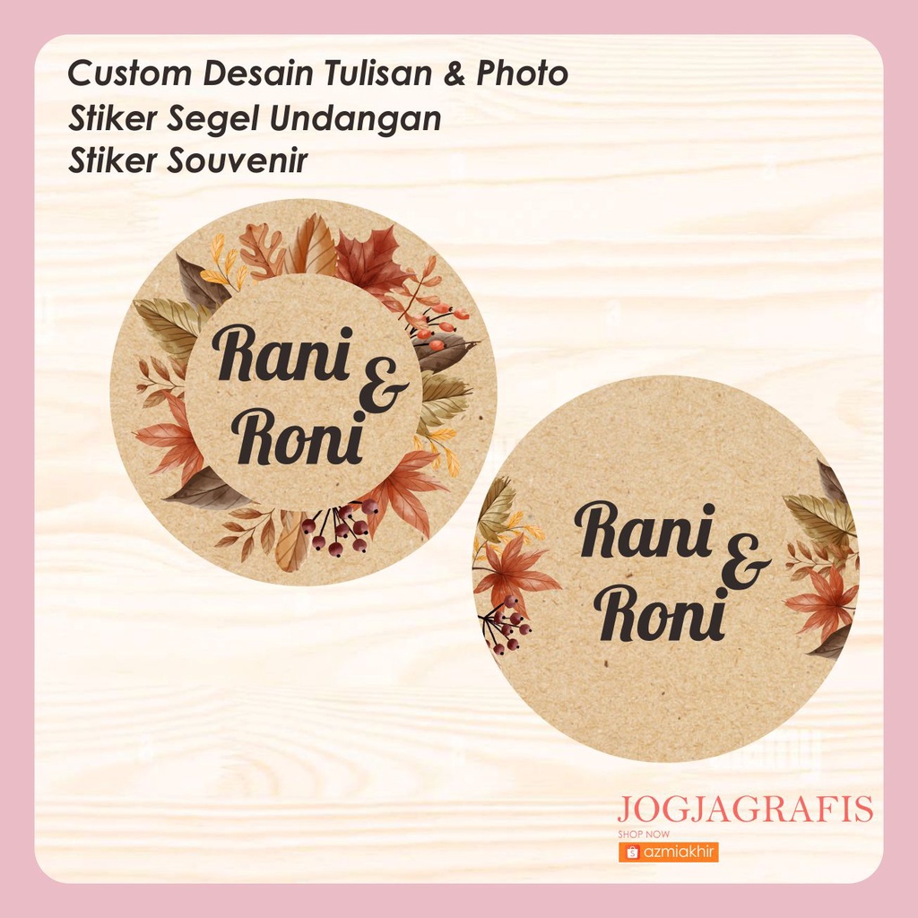 Jual [1 pack 100pcs ] Cetak Stiker Craft / Stiker Label Kraft / Lebel ...