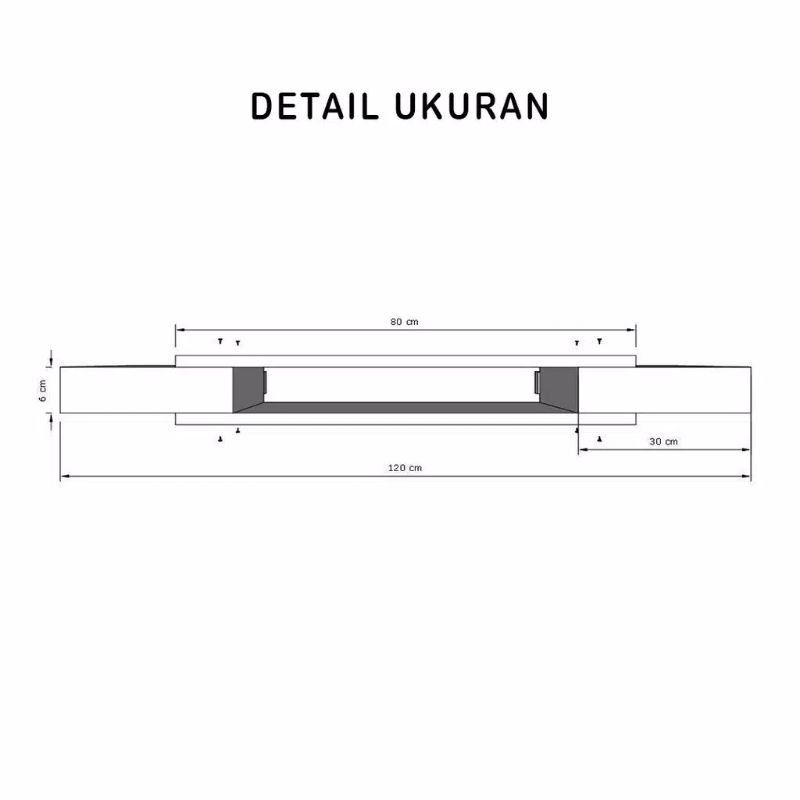 Jual Rak TV Dinding Minimalis / Meja TV Tempel Dinding [120x20x10 cm ...