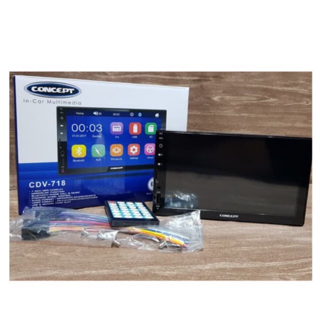 Jual Concept CDV 718 Deckless MP5 Player Headunit Double Din Glass ...