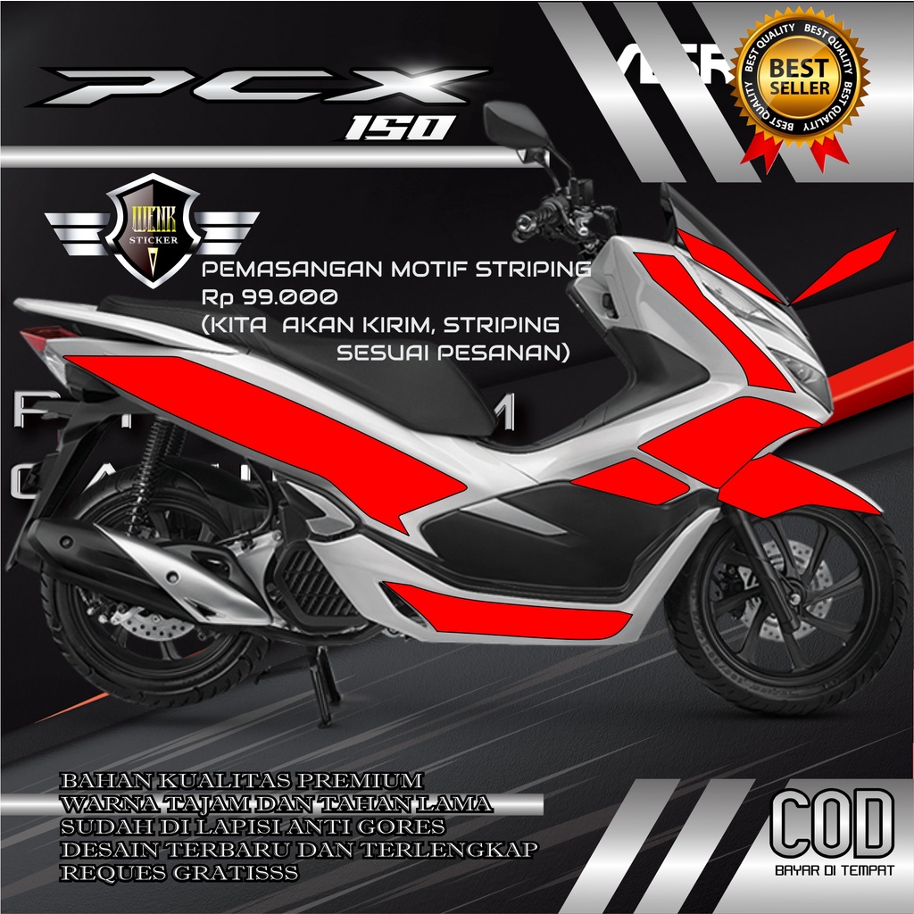 Jual DECAL STICKER PCX BLACK 150_160 Desain ROAD RACE, GP | Shopee ...