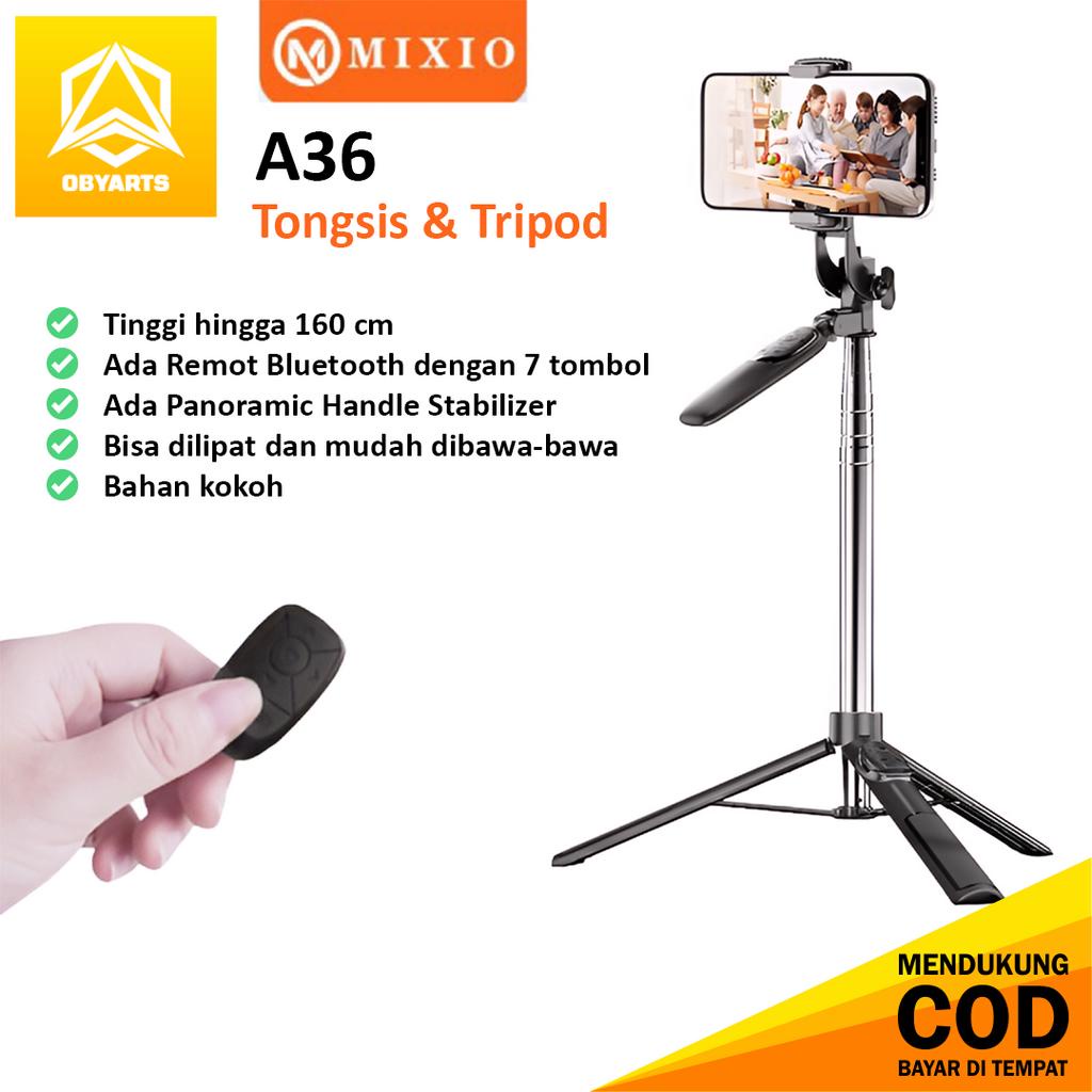 Jual Mixio A Cm Tongsis Dan Tripod With Remote Bluetooth Selfie Stick Dengan Panoramic