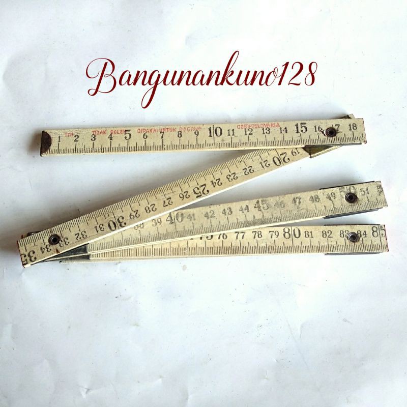 Jual Meteran Kayu Lipat Antik Kuno Jadul Czechoslovakia panjang 1 meter ...