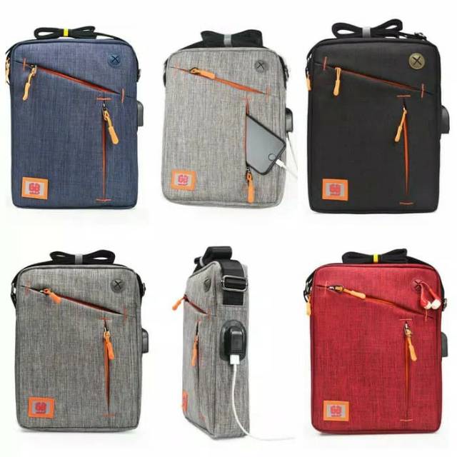 Jual TAS SELEMPANG DXYIZU SLING BAG USB TAS PRIA POWERBANK TAS Cowok IMPORT Shopee Indonesia