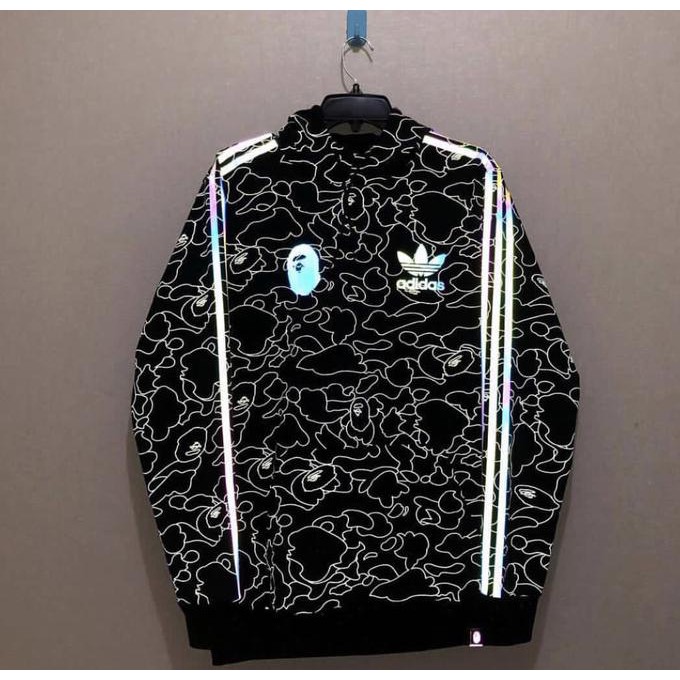 Bape x store adidas reflective hoodie