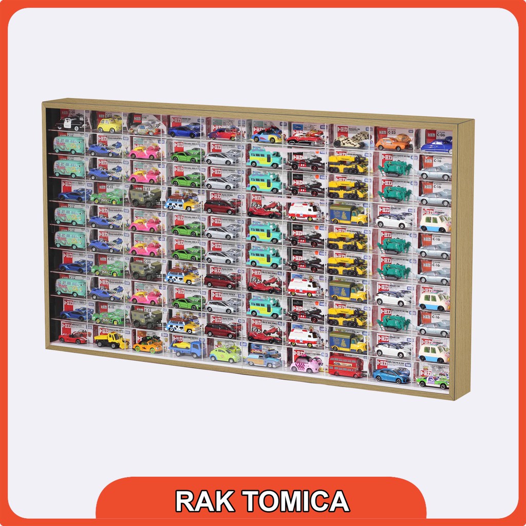Jual Rak Tomica Akrilik Wooden Edition Isi 100 No Header | Shopee Indonesia