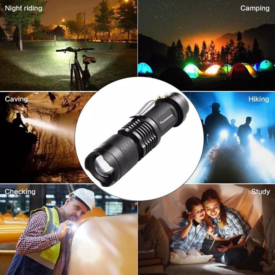 Jual set Paket Senter Police Pocketman Senter LED Flashlight Box ...