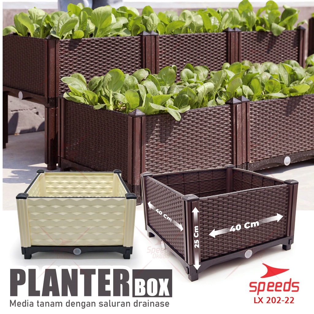 Jual SPEEDS Planter Box Plastik Pot Tanaman Hias Pot Bunga Kecil Rak