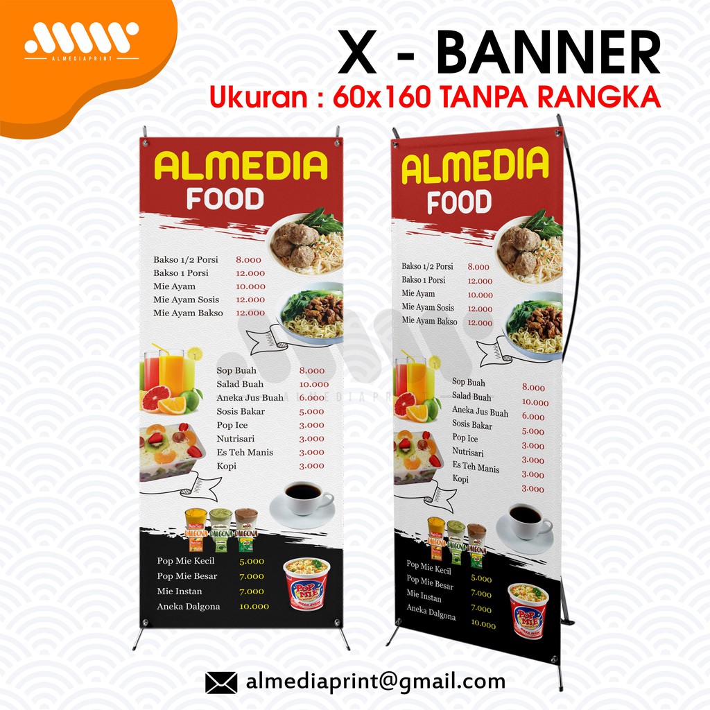 Jual Cetak X - Banner Uk. 60x160 TANPA RANGKA ( FILE SIAP PRINT ...