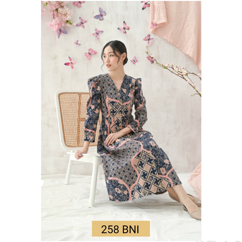 Jual Midi Dress Batik Lengan Panjang, 258 ATK / 258 COD / 258 BNI / 258 ...