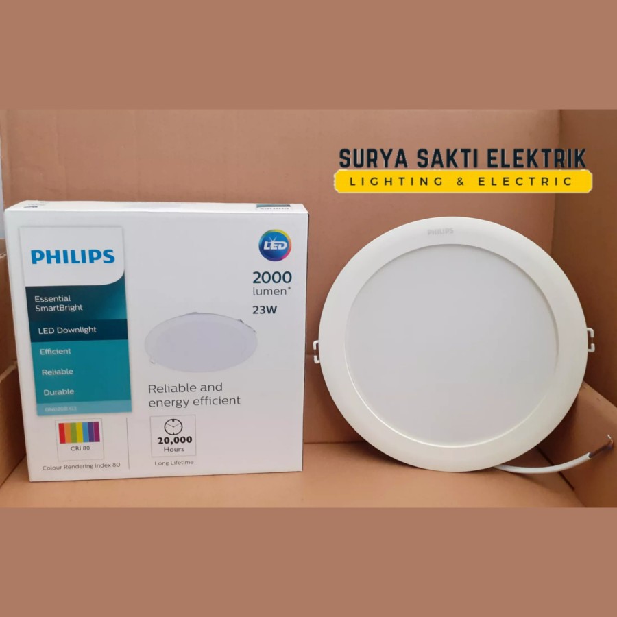 Jual Downlight Led Philips 23 Watt Dn020b G2 Nyala Putih 6500k Lampu