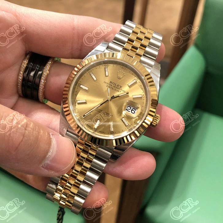 Asli 100 Rolex Datejust 126333 Plat Emas Jam Tangan Pria Mekanik Otomatis Swiss