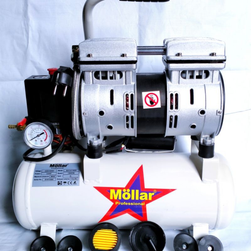 Jual MOLLAR KOMPRESOR OILLES silence 3/4HP 8 LITER Tampa oli senyap ...
