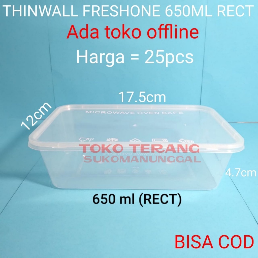 Jual Thinwall food container 650ml / Kotak Makan Bening / Mangkok ...