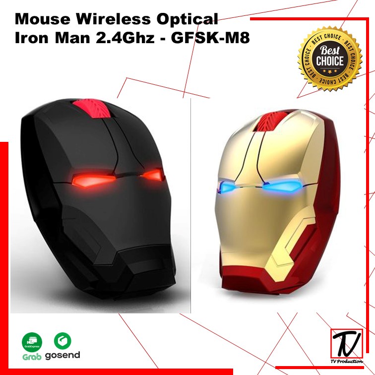 Jual Mouse Wireless Optical Iron Man 2.4Ghz / Mouse Wirelles Super Hero ...