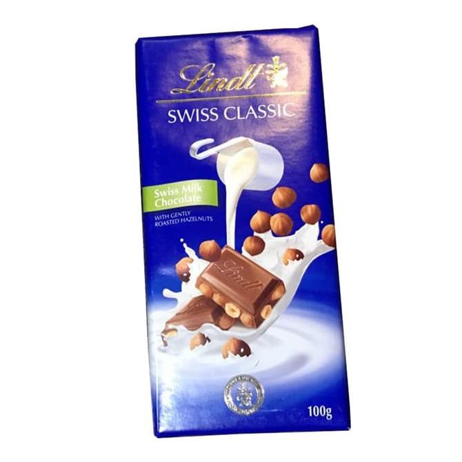 Jual PROMO !! Lindt Swiss Classic Hazelnut Chocolate Bar - Coklat