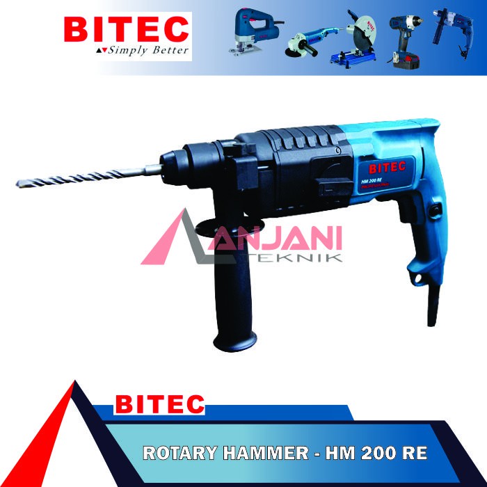 Jual MESIN BOR TEMBOK BETON BITEC HM 200 RE-HB ROTARY HAMMER HM200RE ...