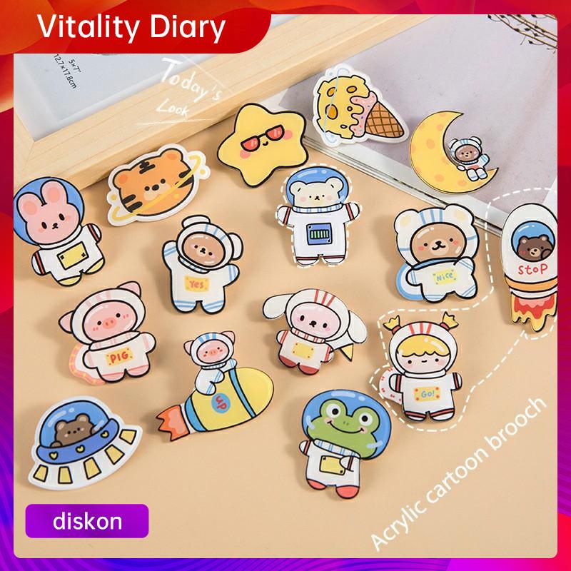 Jual bros pin anak bentuk astronot kartun lucu akrilik gadis aksesoris ...
