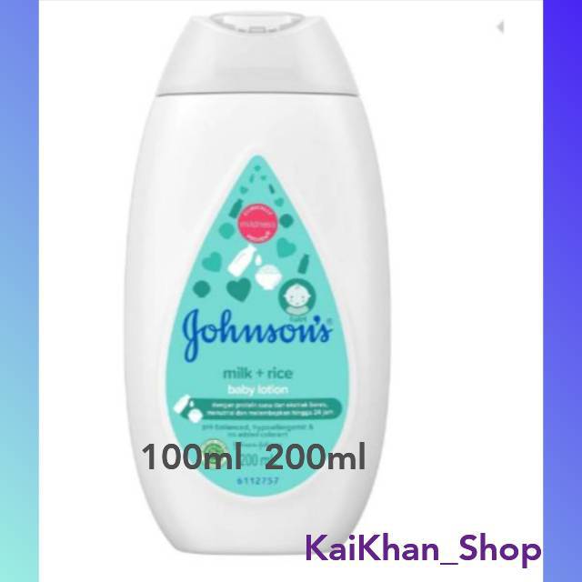Jual JOHNSON'S Milk & Rice Lotion 100ml / 200ml Shopee Indonesia