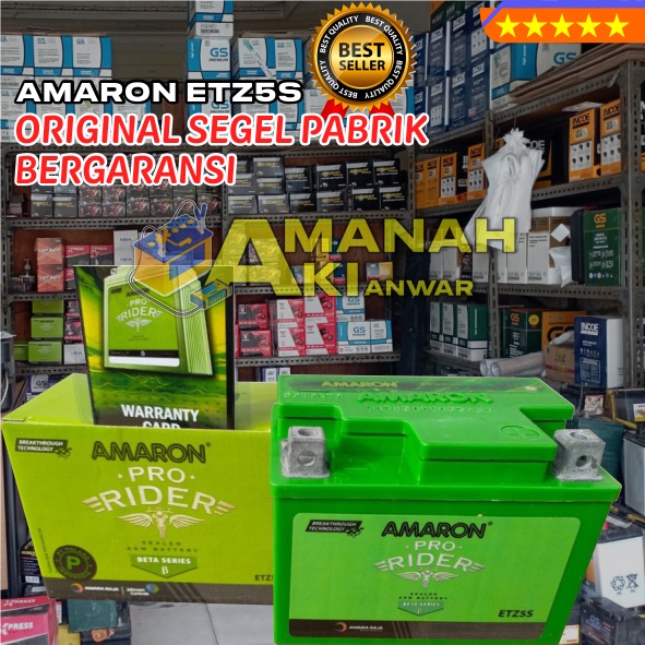 Jual AKI Kering AMARON ETZ5S / AKI MOTOR / AKI AMARON / Honda Beat