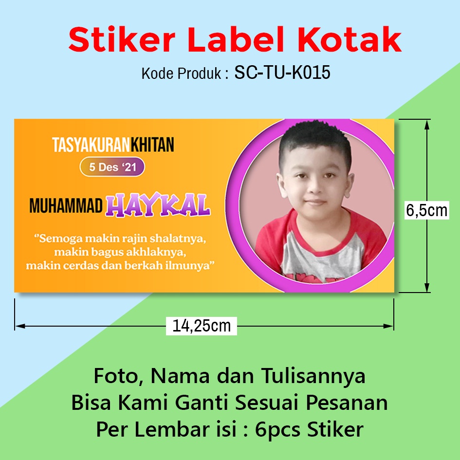 Jual STIKER LABEL SYUKURAN TASYAKURAN WALIMATUL KHITAN ANAK KOTAK NASI ...