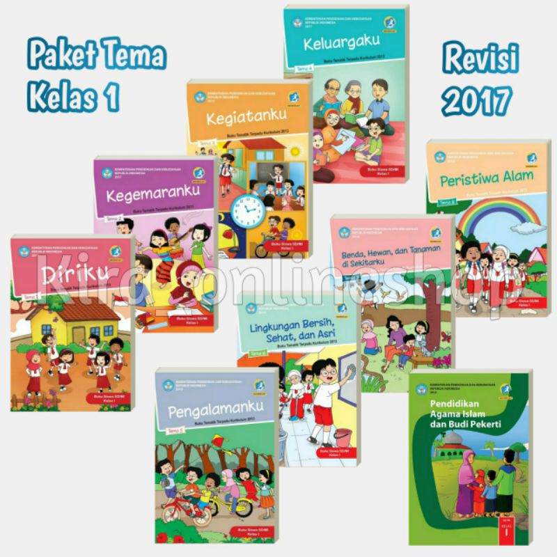 Jual Paket Buku Tema Siswa SD/MI Kelas 1 Kurikulum 2013 Revisi 2017 ...