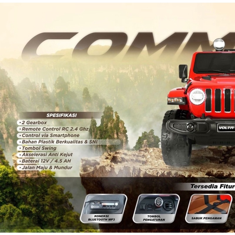 Jual Mobil Aki Anak Shp Volta Commando 5088 Jeep | Shopee Indonesia