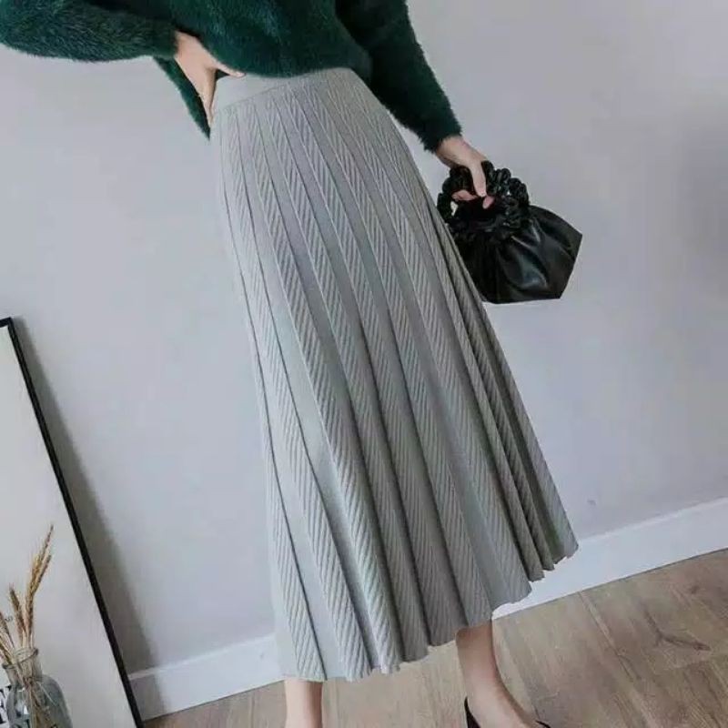 Jual 1911 KNIT SKIRT ROK RAJUT ROK PANJANG Payung / ROK MUSLIM Fashion ...