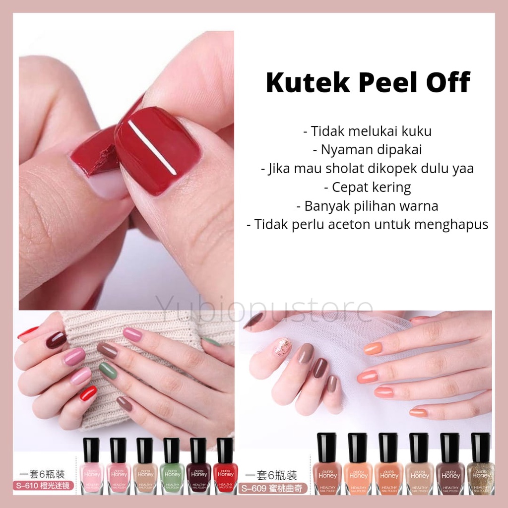 Jual OULISI HONEY Kutek peel off nail polish art kuteks muslimah halal