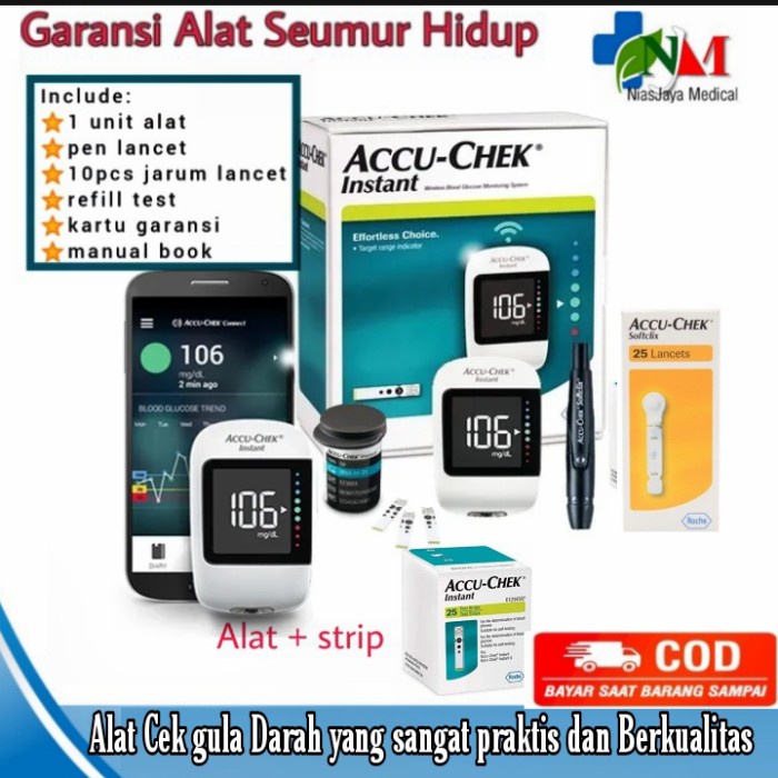 Jual Accu Check Instan Alat Cek Gula Darah Strip Accucheck Instant Ori