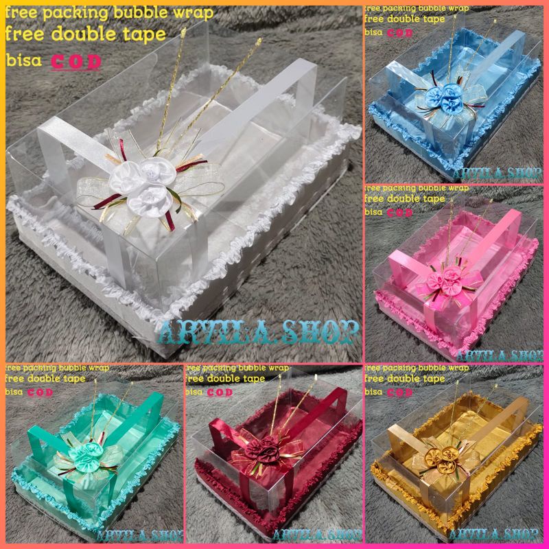 promo  !! BOX / KOTAK PARCEL SESERAHAN HANTARAN PERNIKAHAN TUTUP MIKA LAMARAN 1 PCS