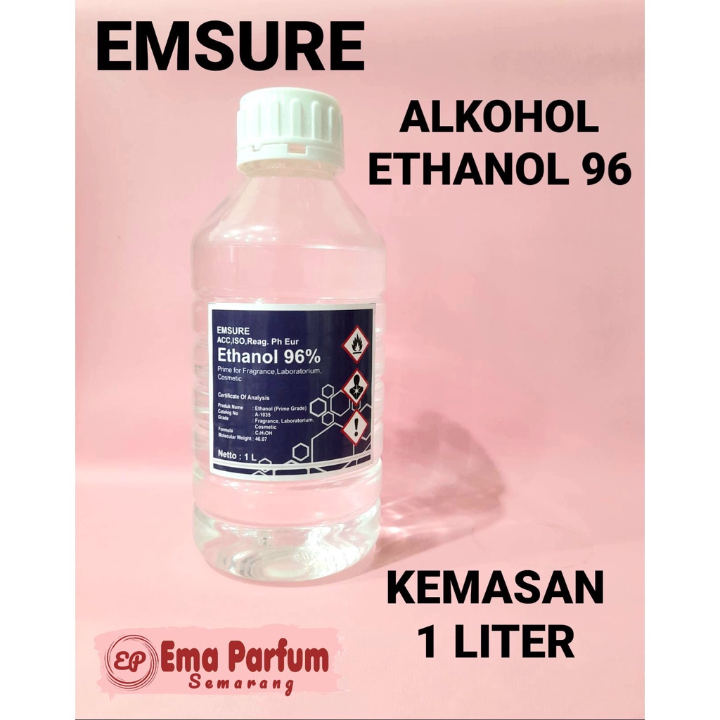 Jual (1 LITER) ETHANOL 96 EMSURE KEMASAN 1 LITER. ALKOHOL ETANOL CAMPURAN BIBIT PARFUM TERBAIK