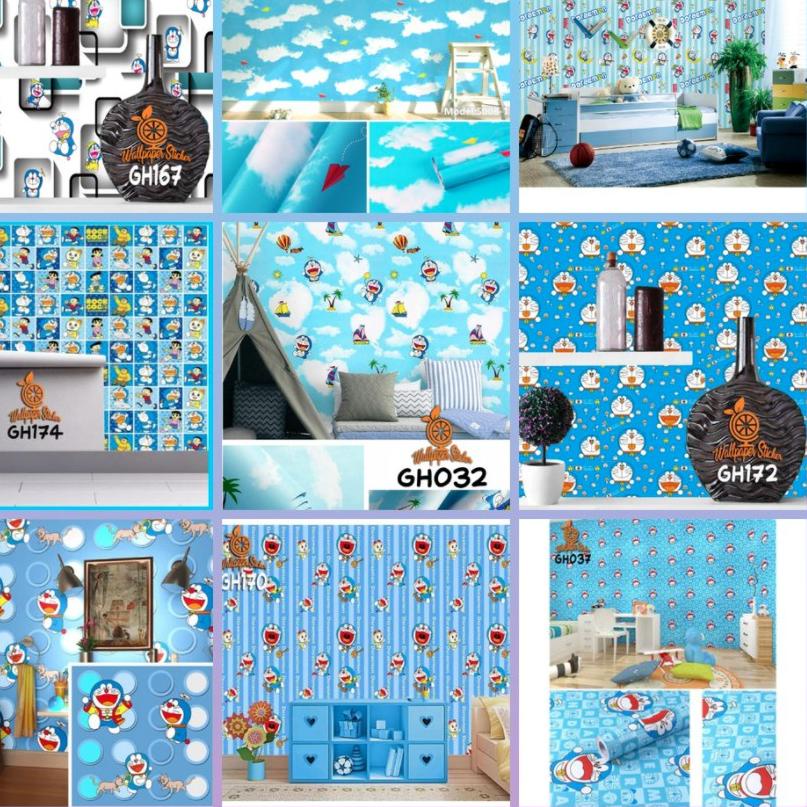 Jual Rame-Rame WALLPAPER DINDING ukuran 45 cm x 10 M Motif DORAEMON 3D ...