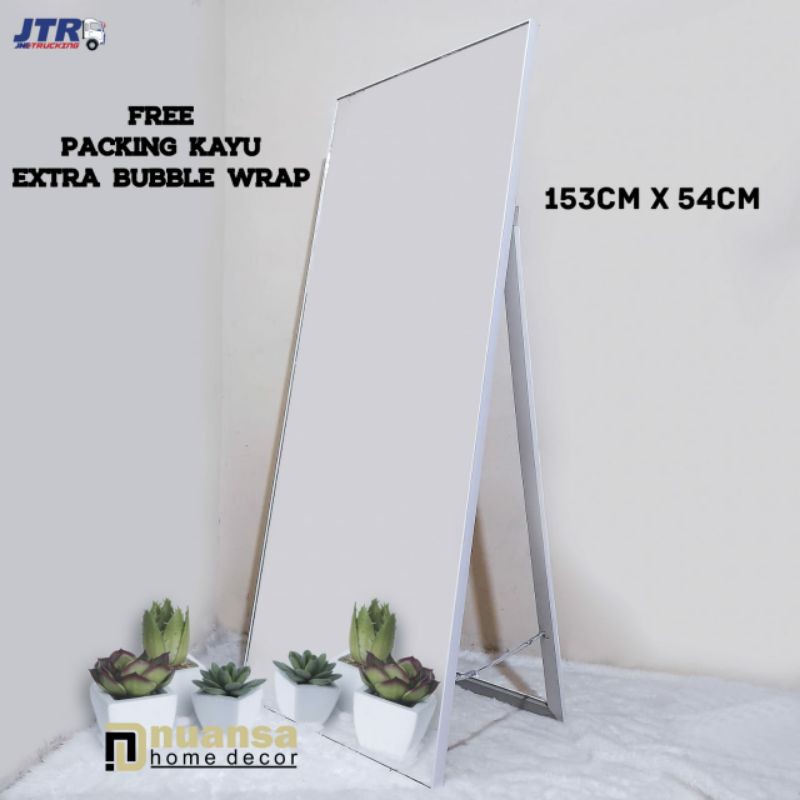 Jual STANDING MIRROR FULL BODY ( 153 X 54 ) FRAMELESS | Shopee Indonesia