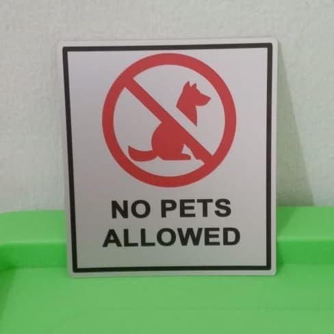 Jual sign label NOT PET ALLOWED / label binatang dilarang masuk uk 8x9 ...