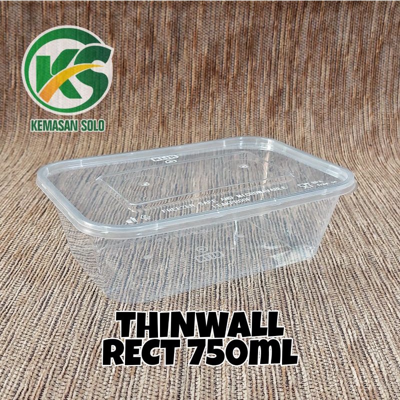 Jual THINWALL Rectangle 750ml kotak persegi panjang 750 ml KLIR ...