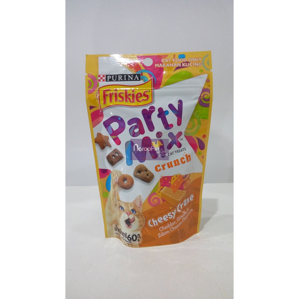 Jual Makanan Kucing Friskies Party Mix Crunch Chezzy Craze Cheedar ...