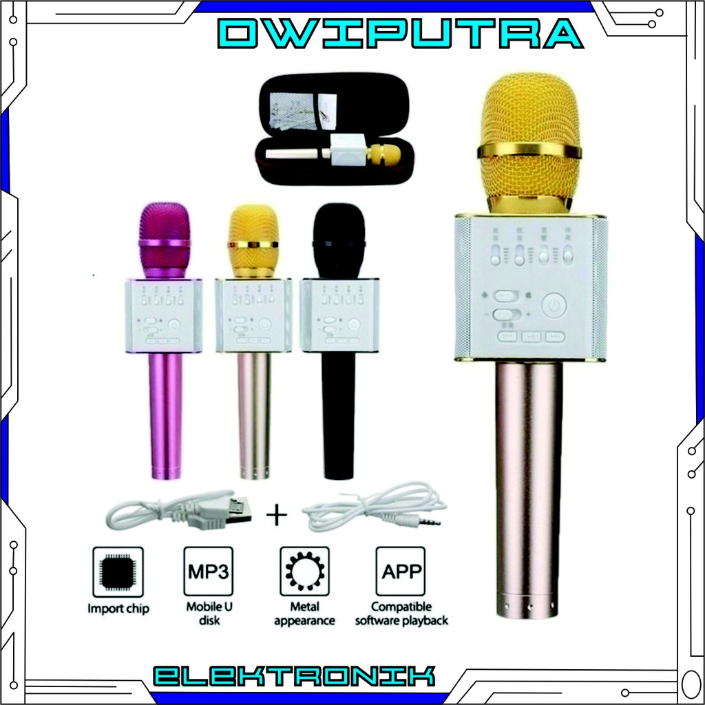 Jual Mic Karaoke KTV Q9 Bluetooth Wireless Microphone With Speaker