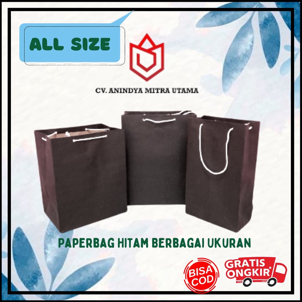 Jual Paper Bag Hitam Polos Paperbag Hitam Tas Kertas Hitam Tas Kertas Belanja Shoping Bag