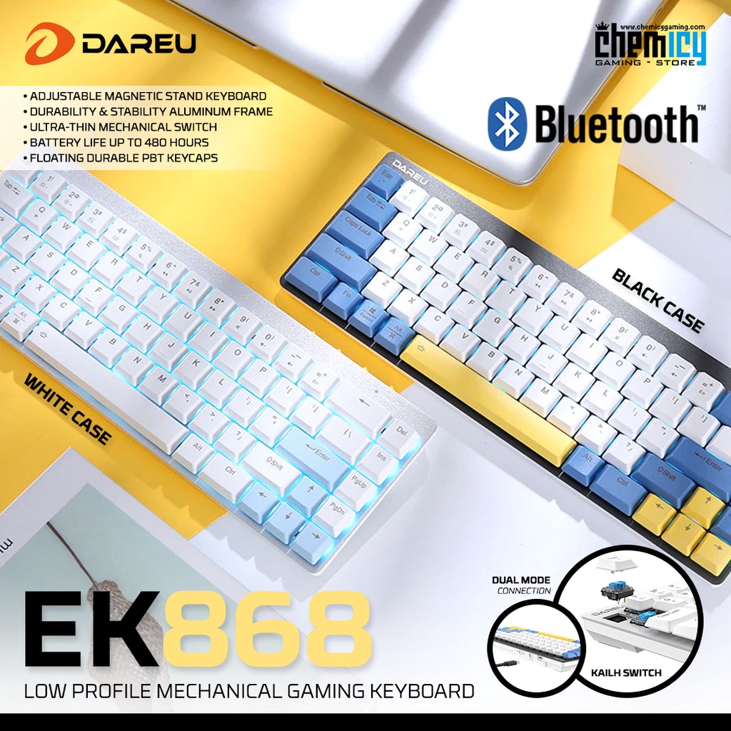 Jual Dareu EK868 Low-Profile Wireless Bluetooth Mechanical Gaming ...
