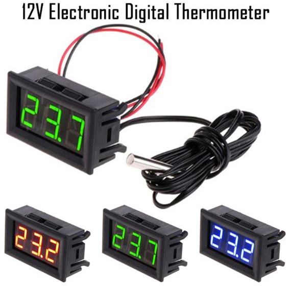 Jual 12v Mini Digital Thermometer Led Monitoring Display Lcd Panel