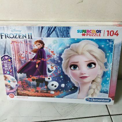 Jual jigsaw puzzle clementoni disney frozen elsa jewel 104 pcs | Shopee ...