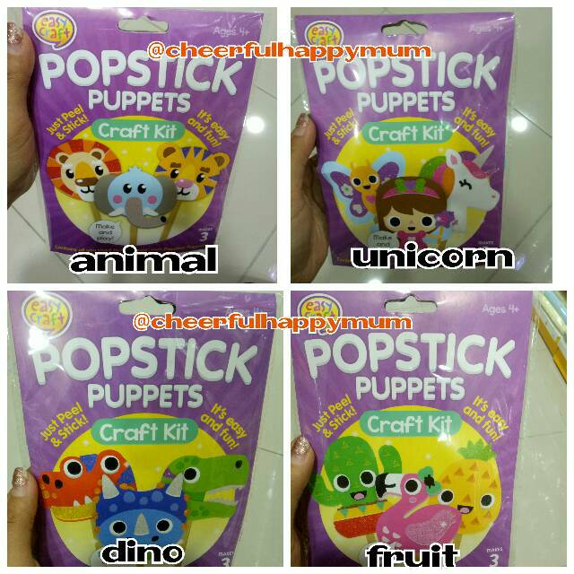 Jual Popstick Puppet Puppets Craft Kit Easy Craft Easycraft Shopee