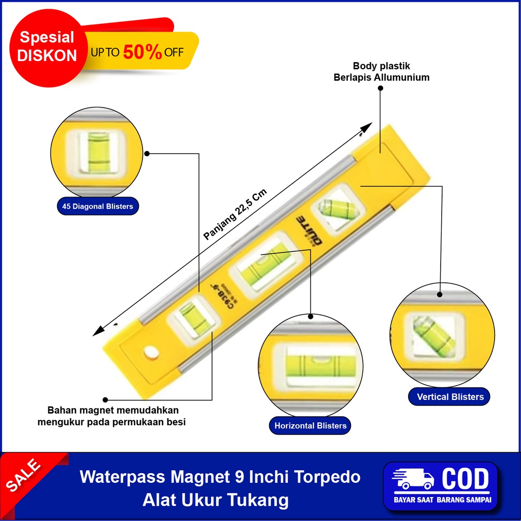 Jual Waterpass Magnet Mini Alat Ukur Tukang Alat Tes Pengukur Sudut Drajat Derajat Kemiringan