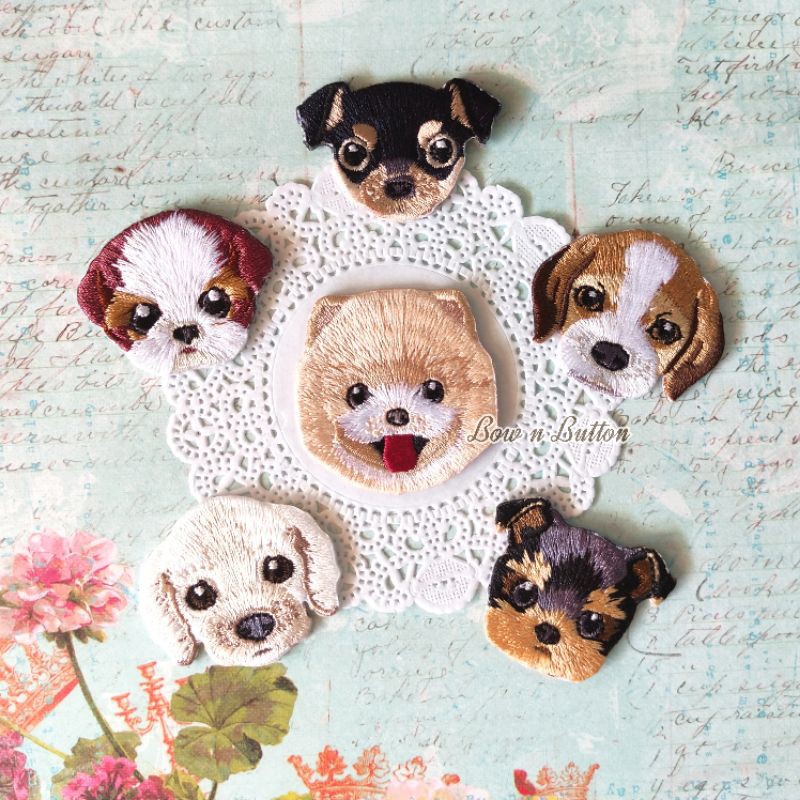 Chihuahua Dog Iron-On Applique Patch - Embroidered Puppy Badge, 2-1/8 Inch - For Hats, Jackets, Bags
