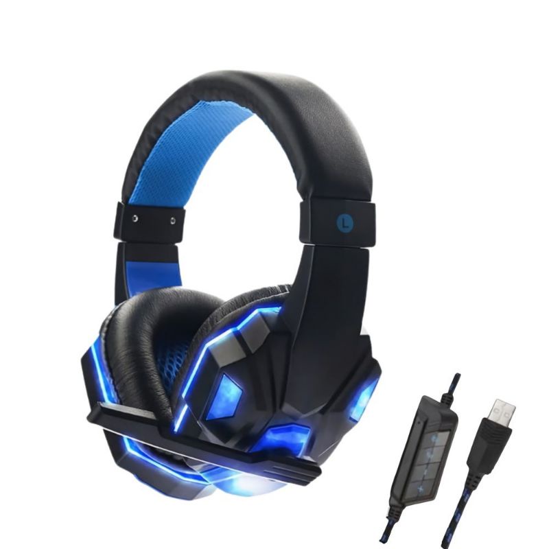 Jual Original Headphone Gaming Headset plus Microphone - Gaming LED ...