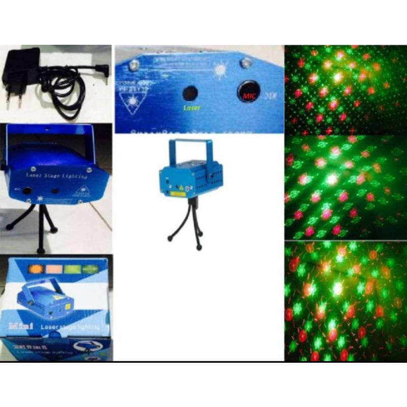 Jual Laser Mini Stage Lighting Disco Sensor Music Suara | Shopee Indonesia