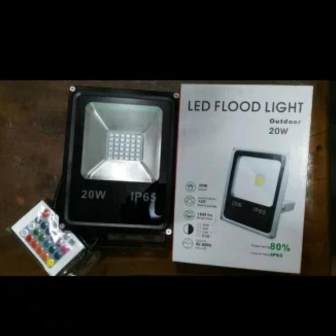 Jual Lampu Sorot 20w Floodlight Led Taman Tembak Rgb Warna Warni 20 W