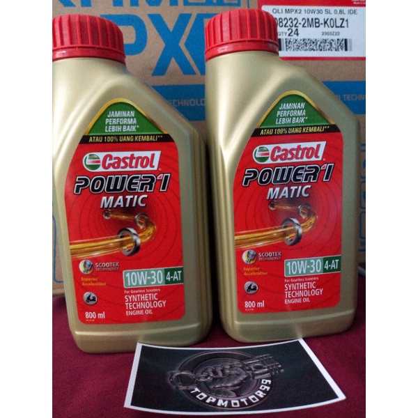 Jual OLI MOTOR CASTROL POWER 1 MATIC 10W-40 800ML / OLI MESIN MOTOR ...